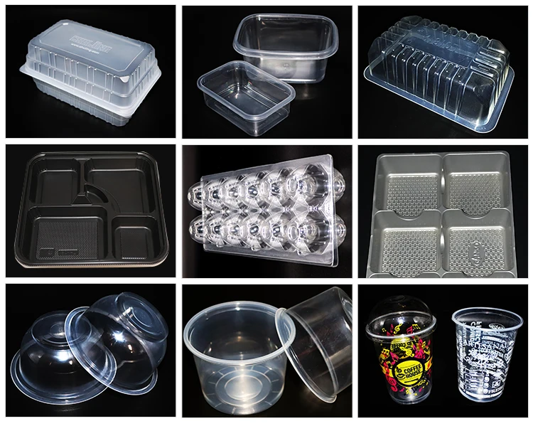 Multi station cake tray packaging machine takeaway box plastic making machine candy box Vacuum thermoforming machine
