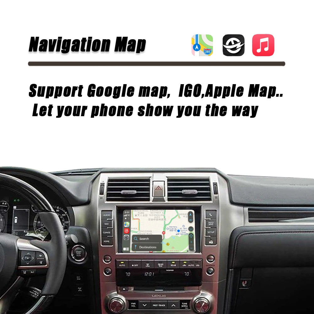 CZT-AUTO Plug And Play Carplay Interface For Lexus GX460 2015-2021 Mirror Link Original Screen to Upgrade Android Auto Apple