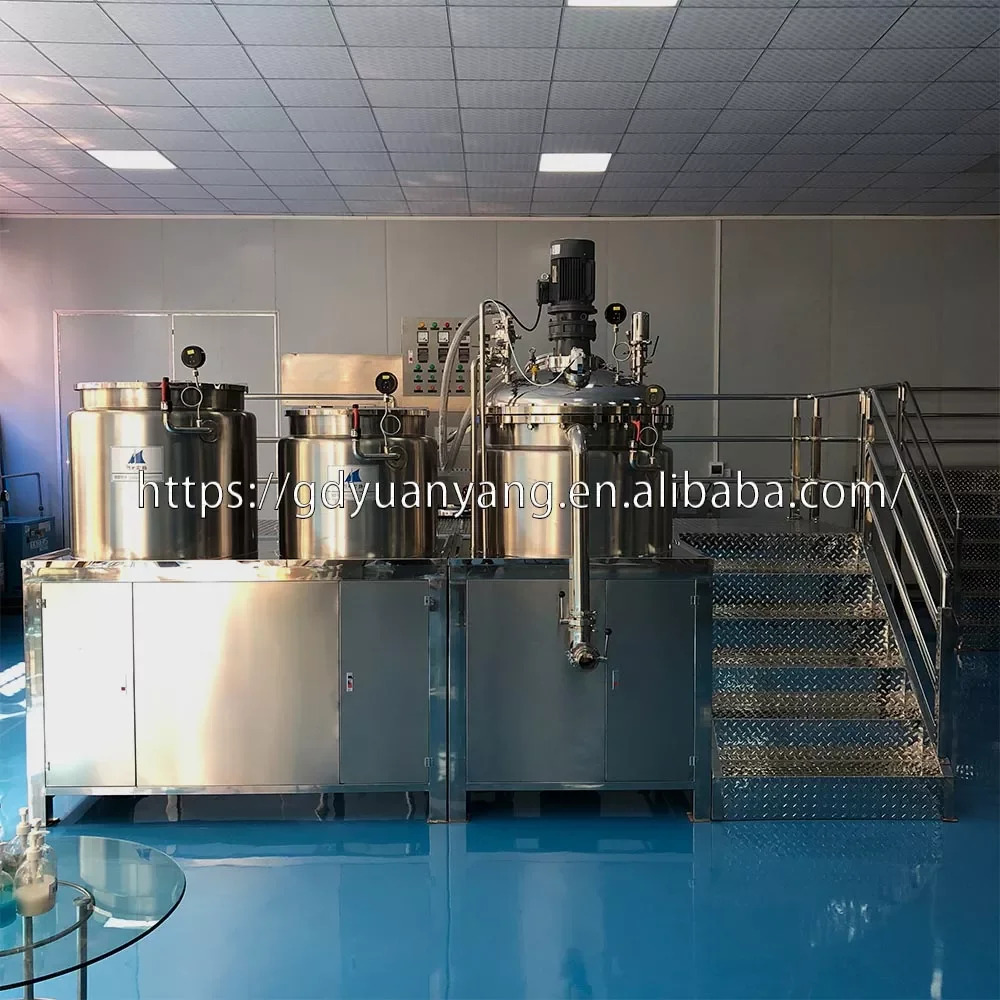 Cosmetic Making Machine Cream Mixer Mixing Emulsifying Cooling Electric or Steam Heating Cosmetics Production Equipment