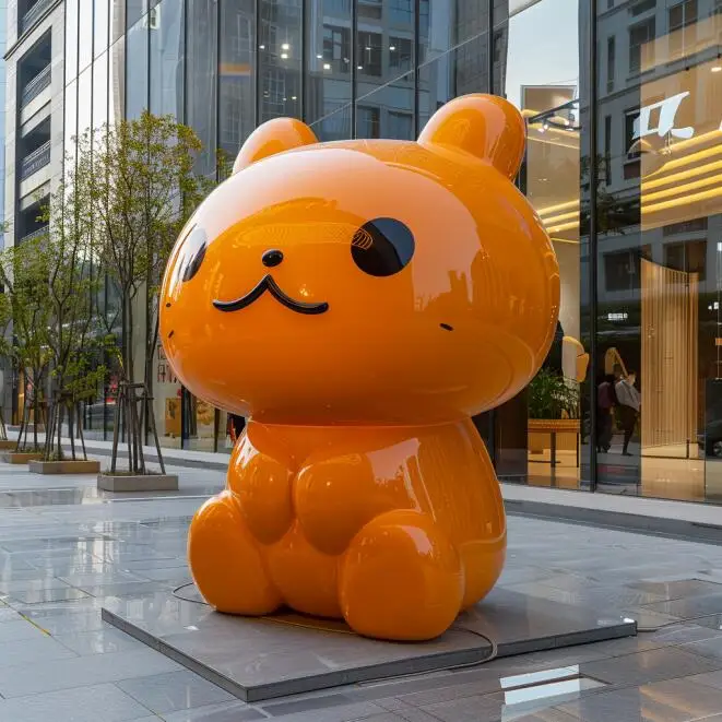 Hot selling resin animal sculptures custom cartoon cats 1:1 simulation animals