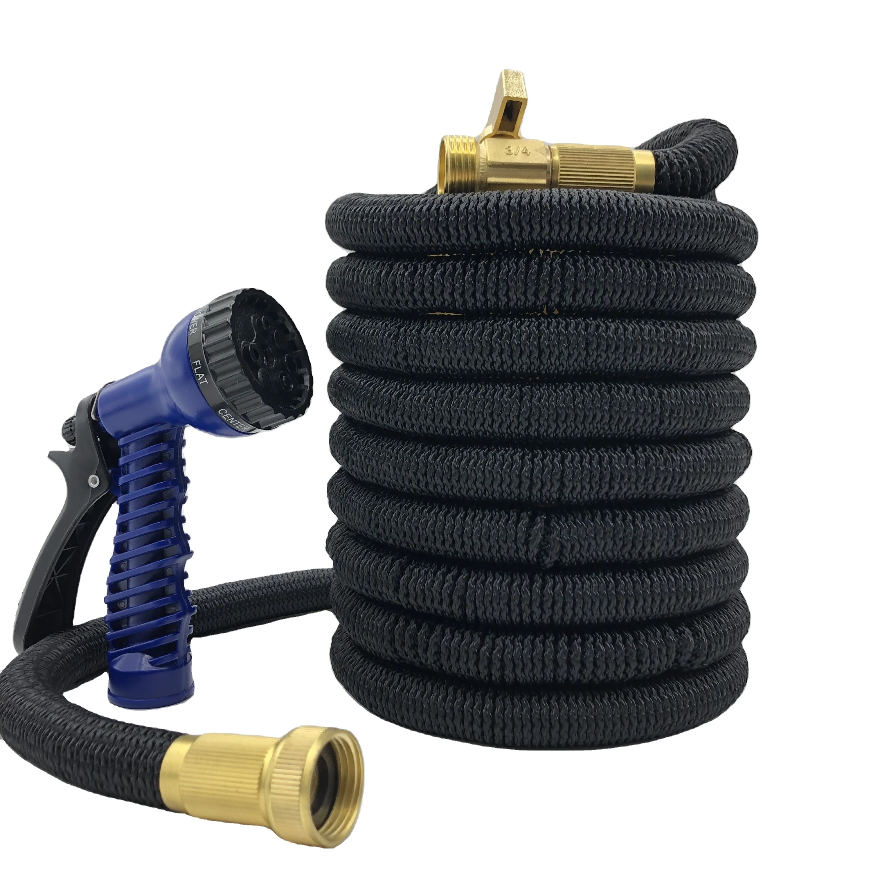 
High quality expandable garden hose, double layers rubber garden hose, natural latex expandable garden hose for Amazon 
