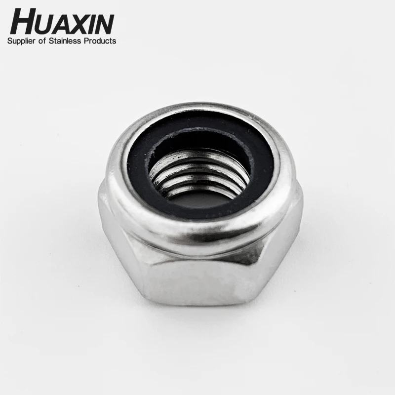 Hot Sale Stainless Steel 304 A2 Hex Locking Nut DIN985 Hexagon Nyloc Nut With Non-metallic Insert M6