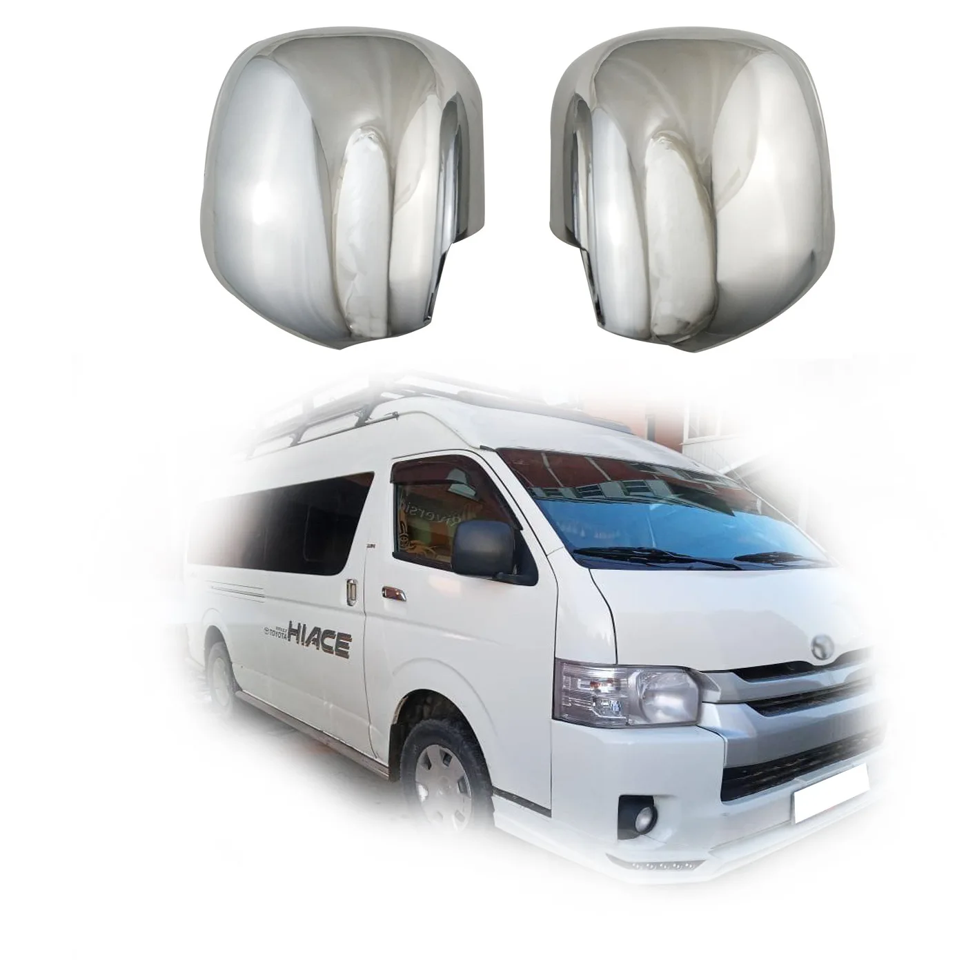 Hot Sale Car Accessories Exterior Decoration ABS Chrome Mirror Cover For Toyota Hiace 2006-2016