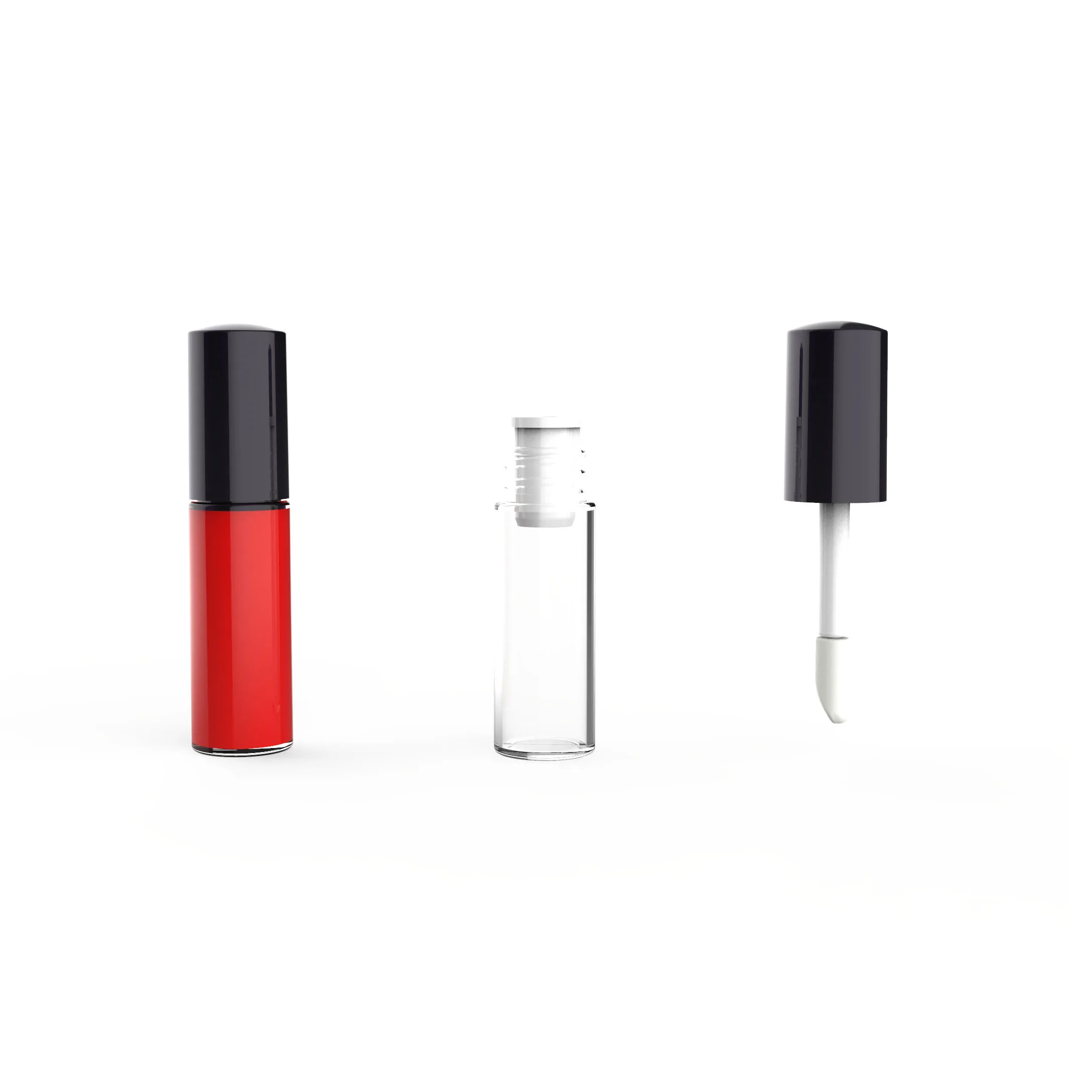 Round Plastic Lip Gloss Soft Tube Plastic Tube Packaging 3ml mini Drip transparent Plastic Lipgloss Cosmetic Tubes