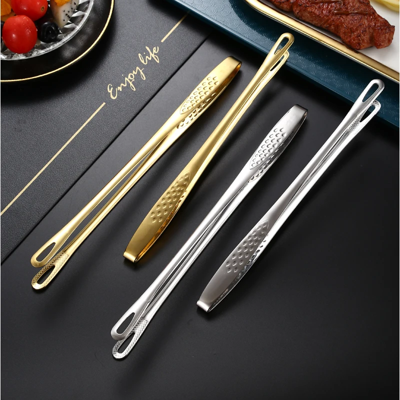 Korean Barbecue Clips 304 Stainless Steel Cooking Grill Tong Kitchen Bread Baking Outdoor Grilling Steak Clamp