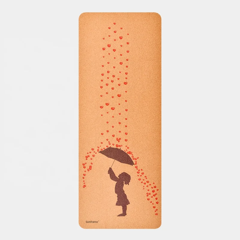 Sunframe non-slip cork yoga mat Eco friendly  TPE no creases no smell Extra thick Extra Large 183x65cm 7mm