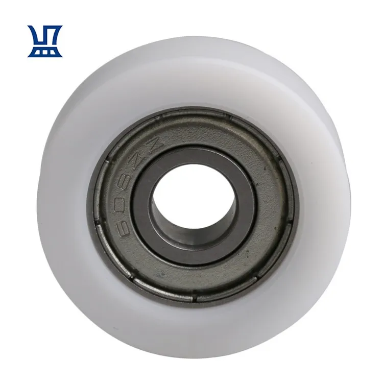 BQLZR Free Shipping 4Pcs White Guide Pulley Bearing Belt Pulley Wheels with Planar Plastic Coated for 3D Printer