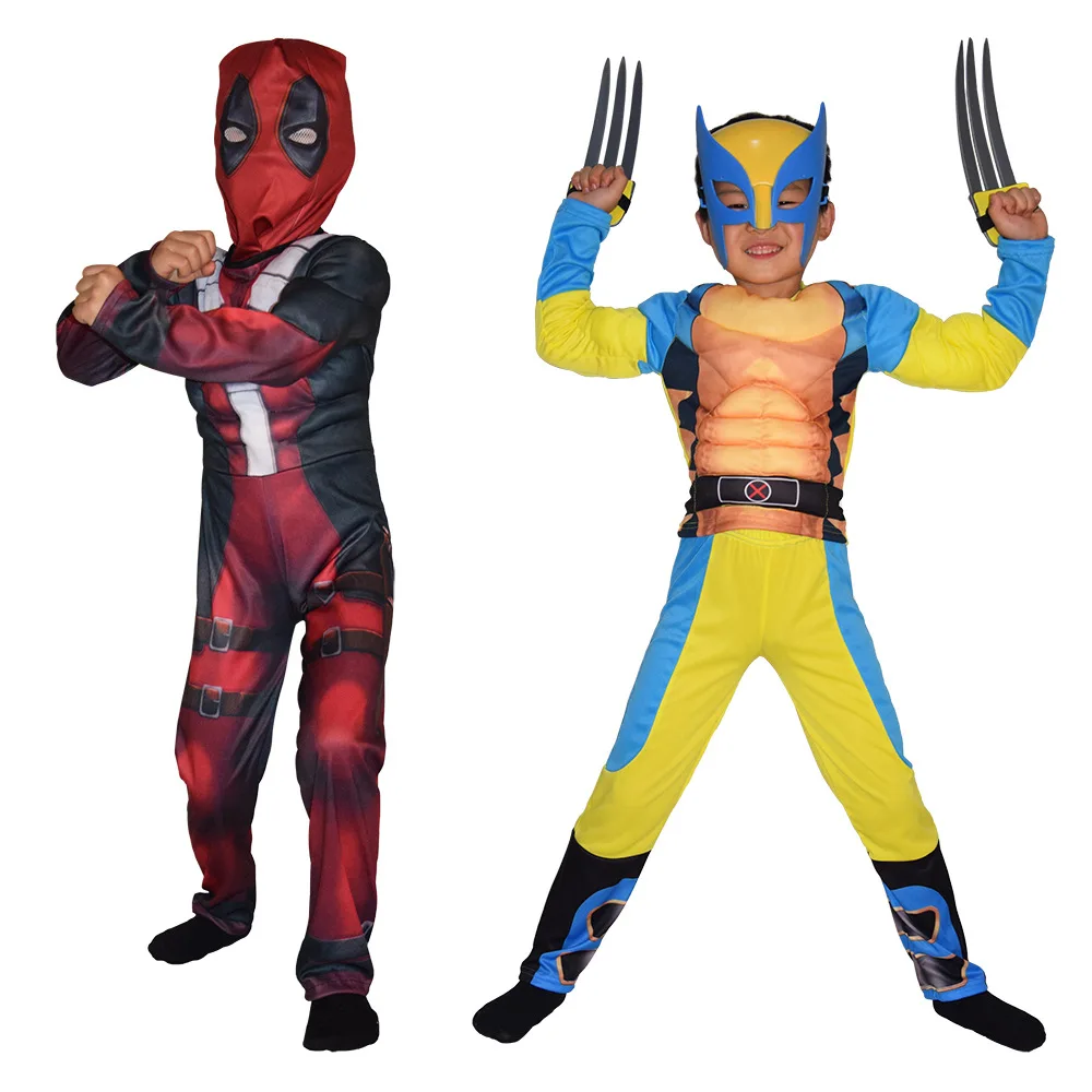 Jumpsuits superhero kids muscle Spider man Halloween costumes for kids