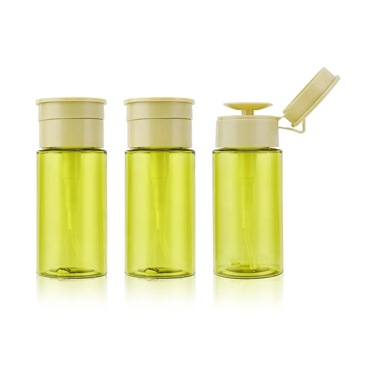 Luxury Empty 100ml Skin Toner Plastic Bottle Push Down Eye Makeup Nail Polish Remover Pump Dispenser Bottle