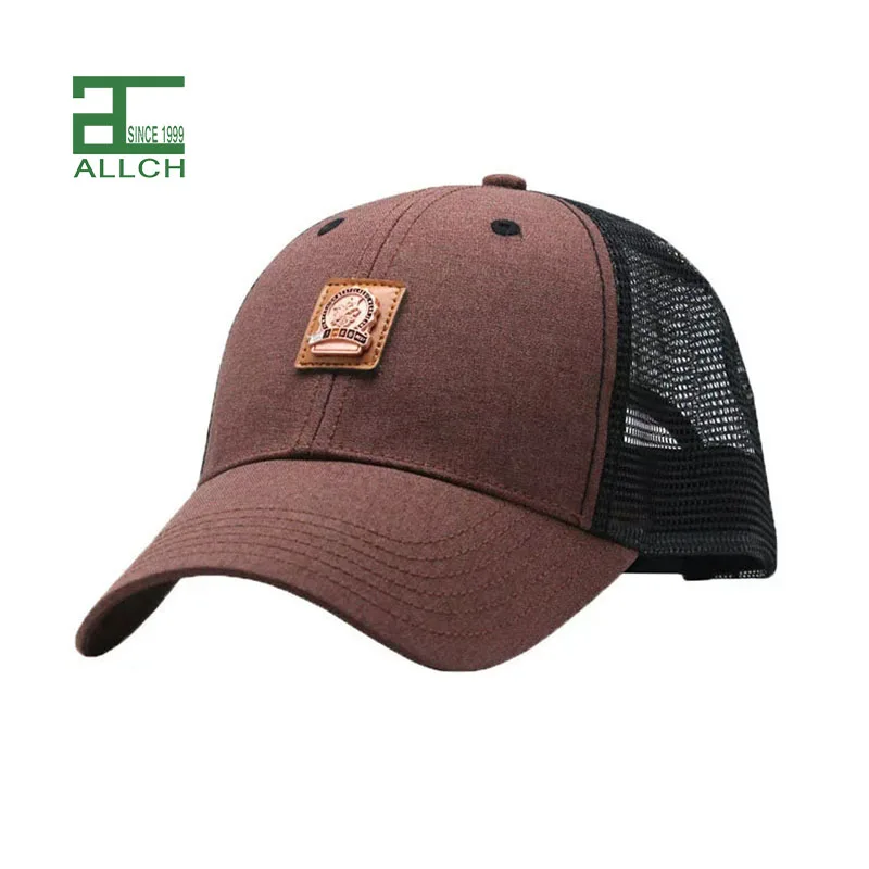ALLCH Curved Brim Mesh Hat Trucker Hat Baseball Cap Adjustable Custom Embroidered Hat 6 Panel Snapback Cap For Men
