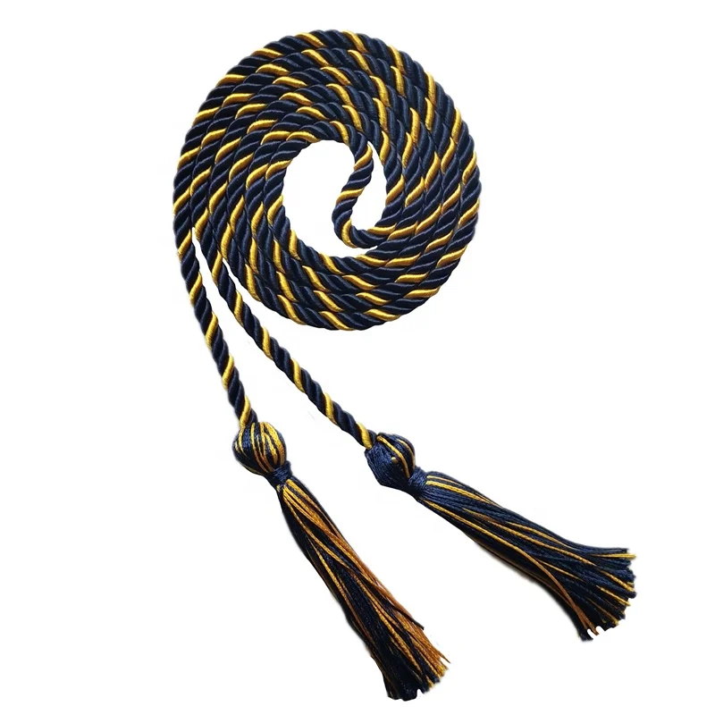 
Wholesale factory directly delicate multicolor navy/gold color graduation honor cords 