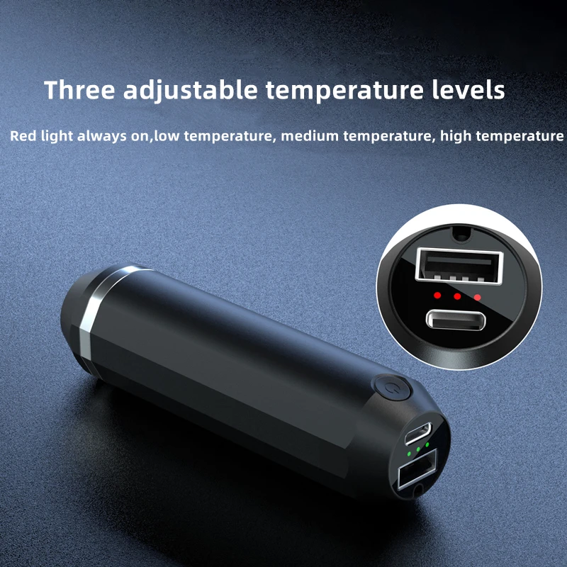 Portable Rechargeable Hand Warmers 2Packs Magnetic Electric Hand Heater 3 Levels Heat USB Hand Warmers with Flashlight