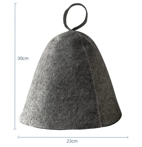 Wholesale Japan Sauna Banya Sweat Available Wool Felt Sauna Bucket Hat with Hanging Hoop Custom Logo