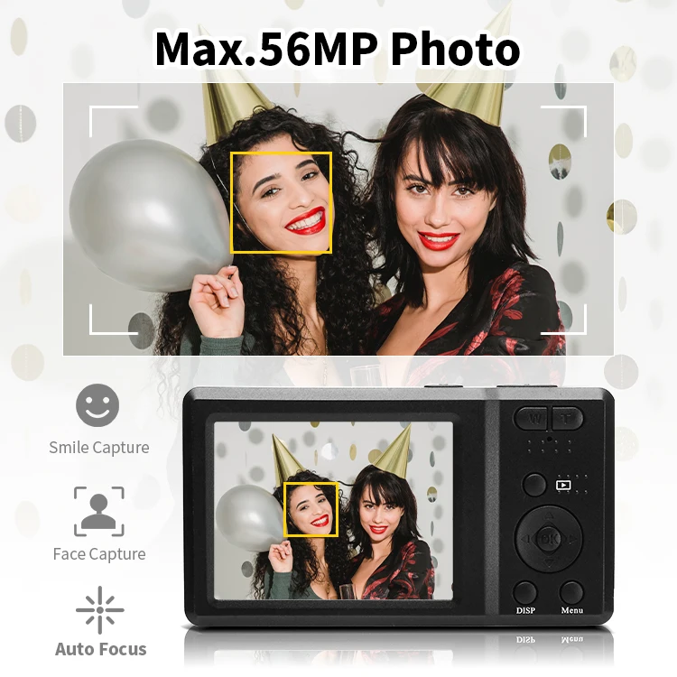 OEM Pocket Size 4K 1080p Digital Camera 56MP Photo Capture AF Auto Focus Student Teenager Gift