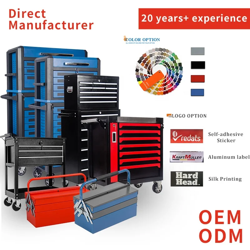 Heavy Duty 9 Drawers Movable Iron Garage Storage Workbench Tool Cabinet Combination Workstation for Workshop