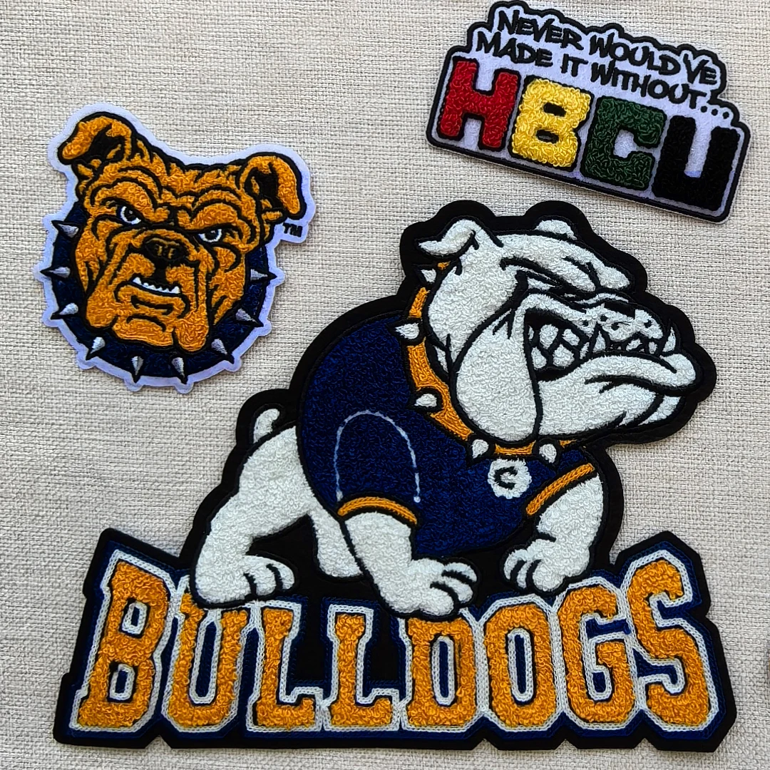 On Mascot Tiger Patches Chenille Towel Embroidery Sports Patches for Clothing Custom Large Chenille Letter Iron Fabric 3D Resin
