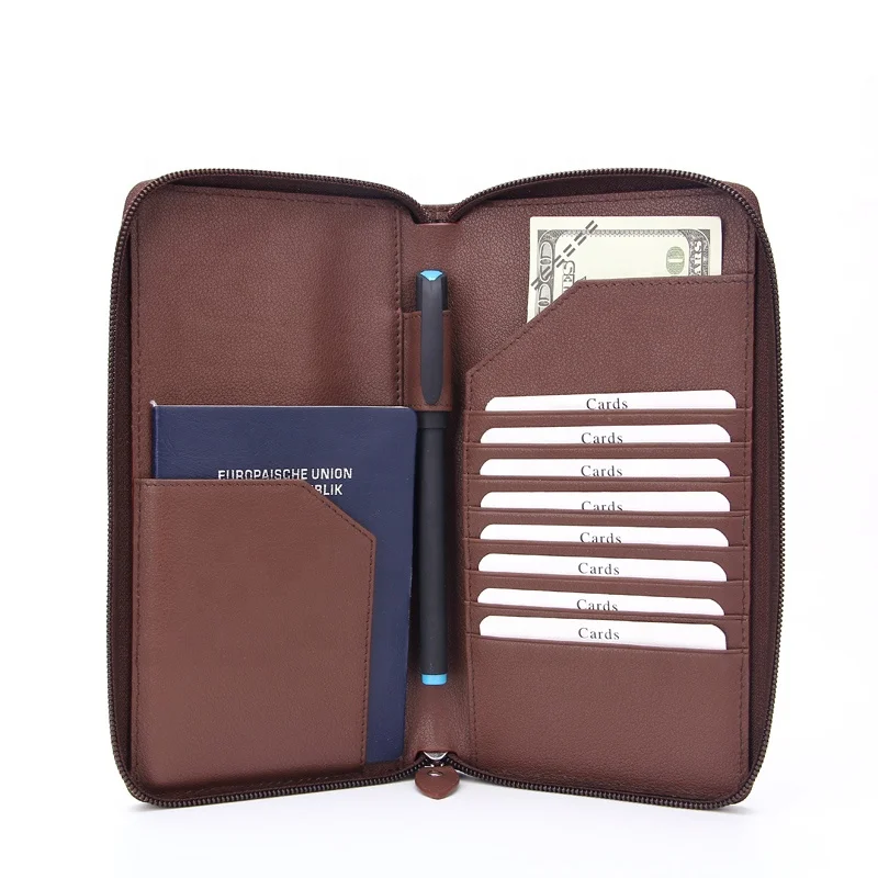 Оптовая продажа, индивидуальный кожаный чехол для паспорта, дизайнерский кожаный дорожный кошелек