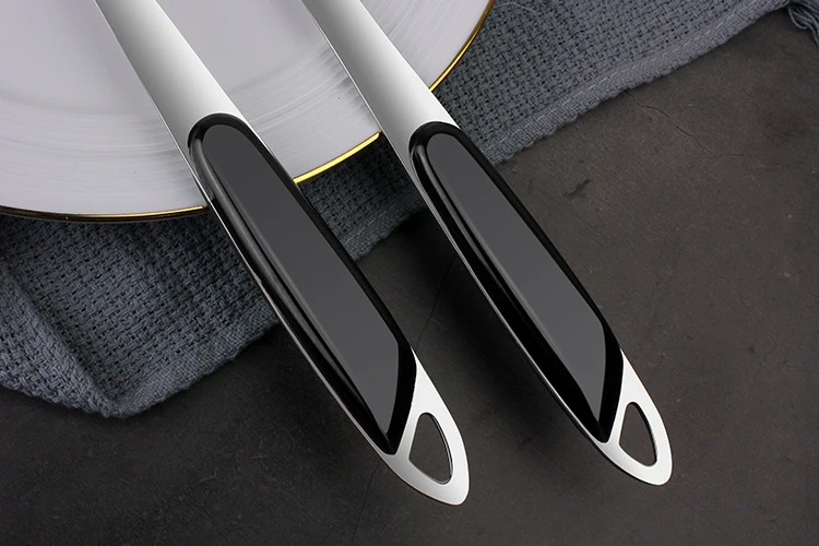 
Eco-friendly Reusable Black Plastic Handle Stainless Steel Kitchen Utensils Set Kitchenware Home Cuisine Cooking Tool 
