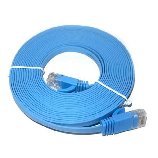 Cat5e Cat6 неэкранированный UTP плоский Lan патч-корд кабель 15 м