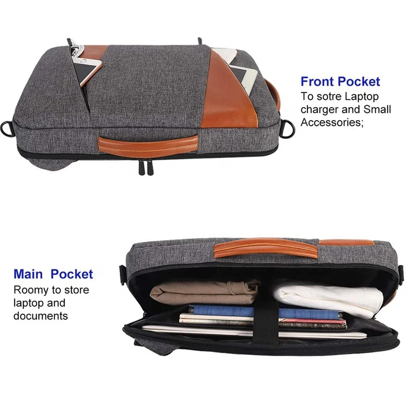 Portable Durable 14 15.6 15 Inch Business Office Messenger Waterproof Oem Leather Laptop Backpack Bags for Computers