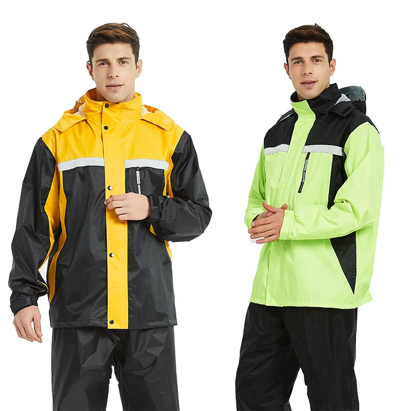 pongee High Quality Fashion RAINWEAR Rain Jacket and Pants for Adults