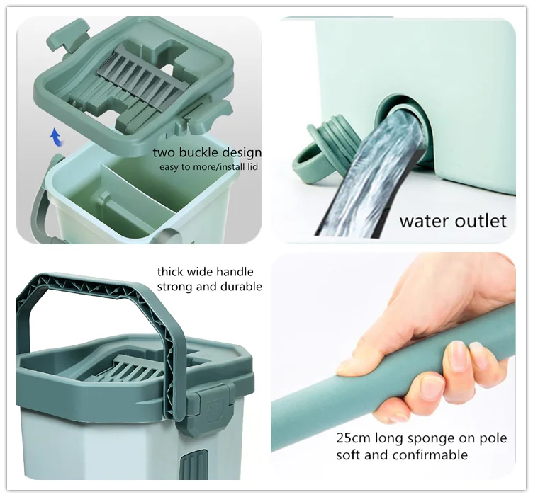 Flat Quick Clean Mop 360 microfiber Telescopic Floor duster Cleaning Water Squeeze Mop Bucket