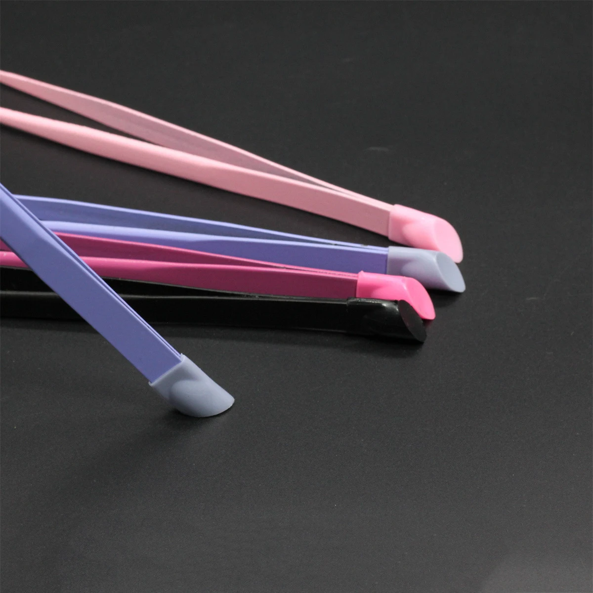 Double Pressing Head Silicone Rhinestones Pick up Manicure Tools Eyelash Extension Nail Art Tweezers Set Nail Tweezers