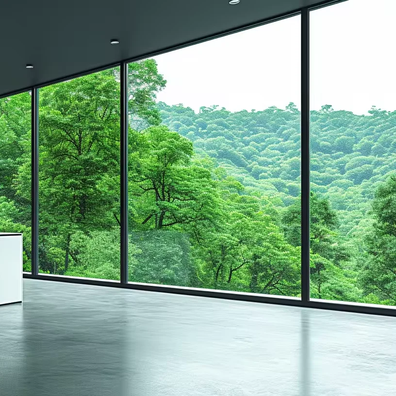 Beigeman picture window villa big glass panoramic fixed glas lowe heat insulated soundproof swing casement aluminum window