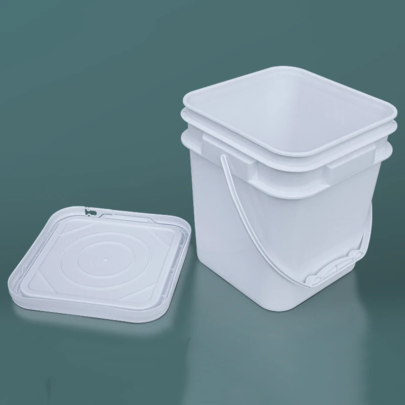 LEADLOONG Barrel Square Pail Plastic Square Bucket with Lid Water Thickened Bucket - Food Grade Plastic Packaging CN;GUA
