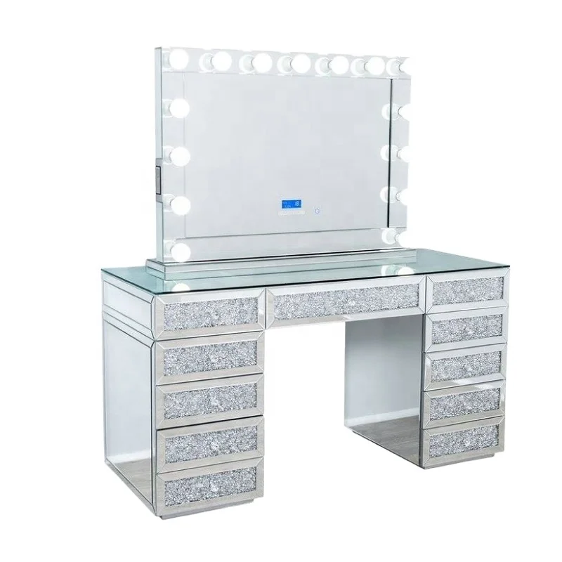 salon lighted makeup vanity make up dressing table with lighted mirror