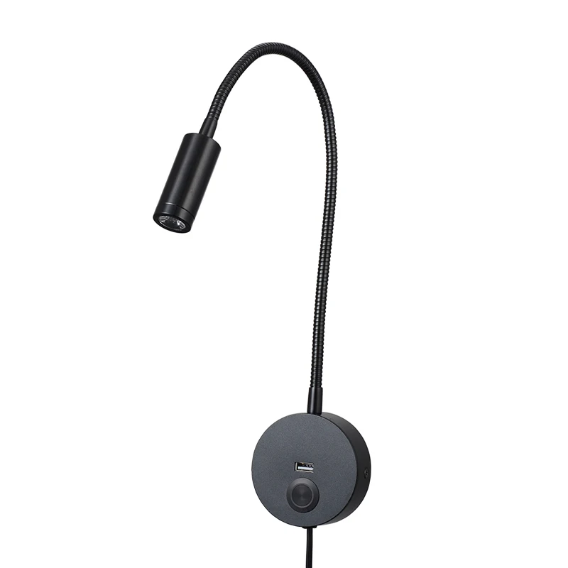 bedside hotel headboard reading lighting led usb Charging port book reading light Dimmable wall lamp Bedroom night light