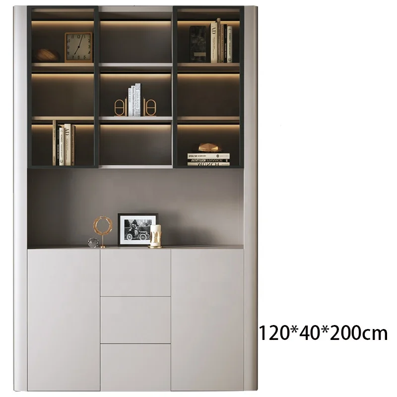 Wooden cabinet home High size Office Furniture Design Glass door Executive Boss Luxury bookshelf