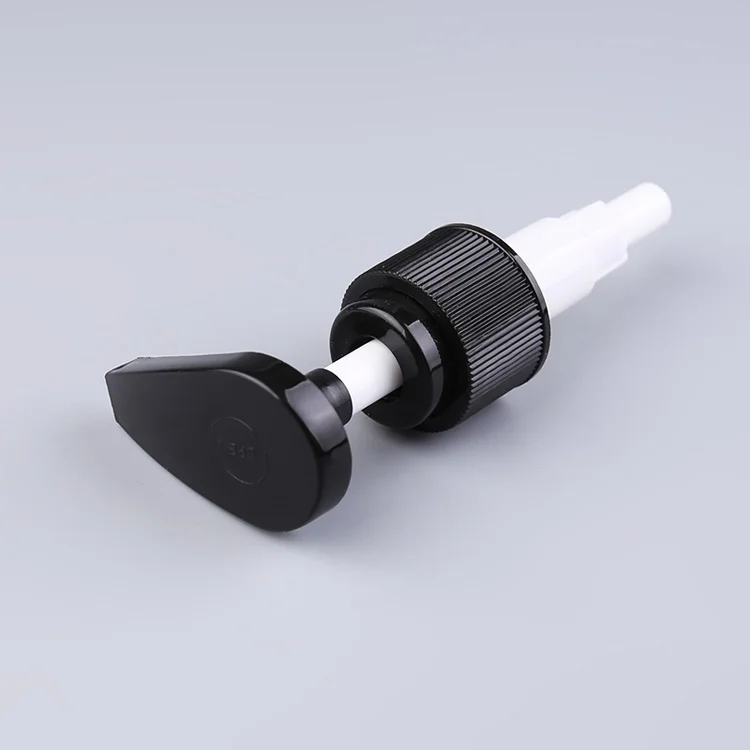 Custom Black Plastic 24/410 & 28/410 Shampoo Bottle Cap with Locking Pump Dispenser for Liquid Soap & Lotion Bottle Closures