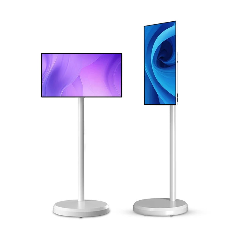 2024 Hot Sales Movable Tablet Pc Portable Tv With Stand Android 13 Digital Displays 21.5 Inch Portable Mobile Tv Follow Me