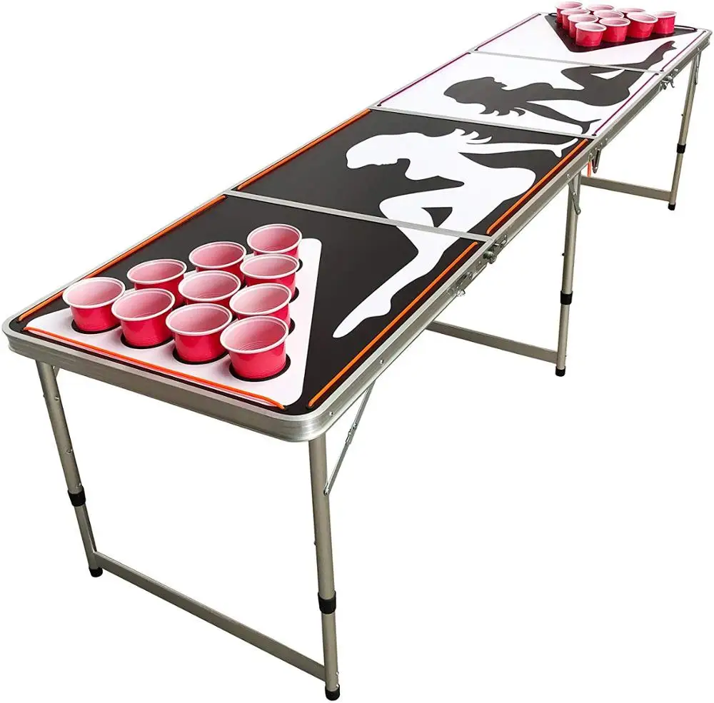 custom 8ft beer pong table with  LED Lights   Cup Holes