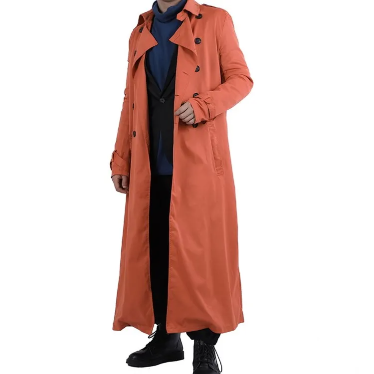 men casual fashion overcoat slim fit long autumn trench coat