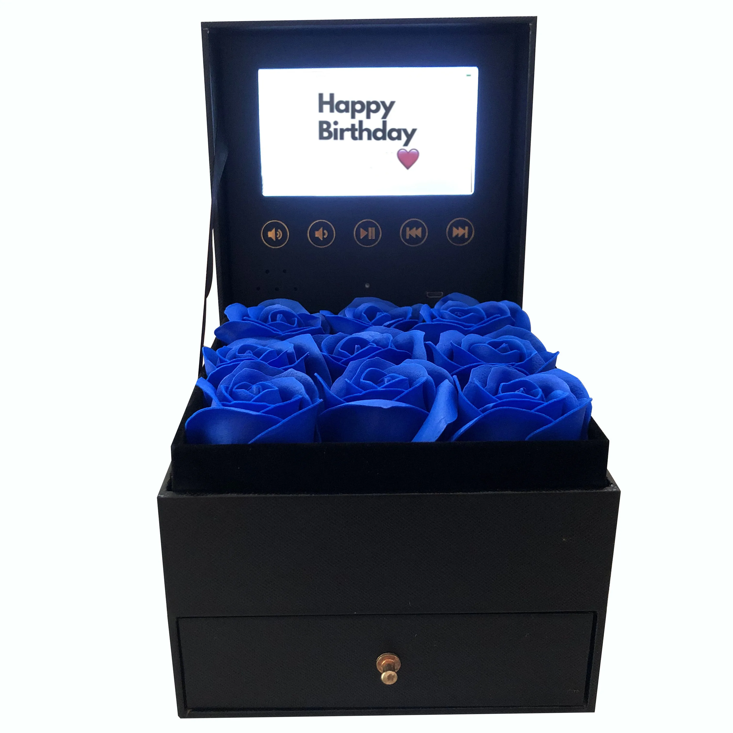 Playing Your Video Lcd Screen Flower Box Novelty Corporate Gifts Set Creative Romantic Unique Novelty Gift