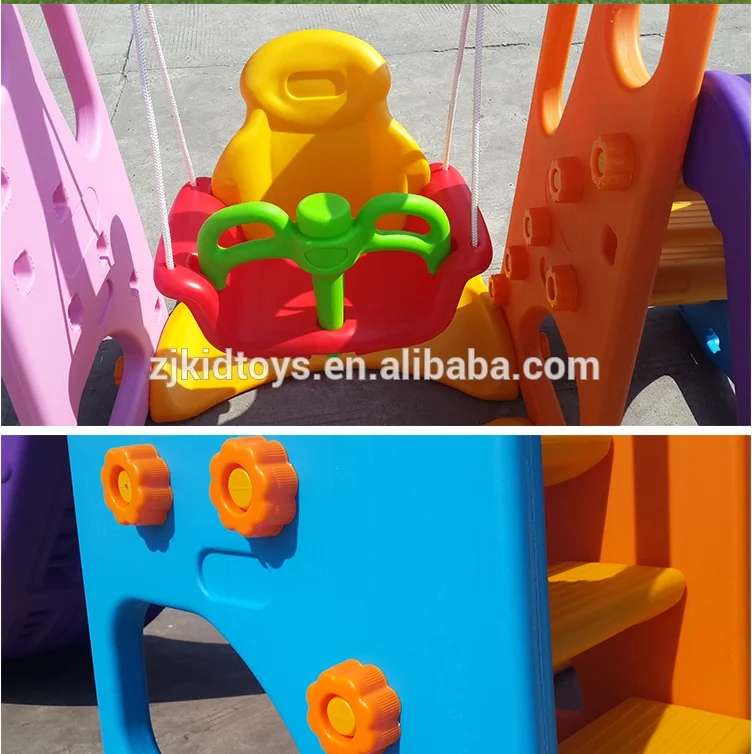 Three In One Toddler Plastic Swing And Slide Set Indoor Kids Swing And Slide For Sale