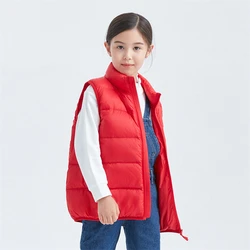 Winter kids custom lightweight warm sleeveless puffer down vest jacket for kids