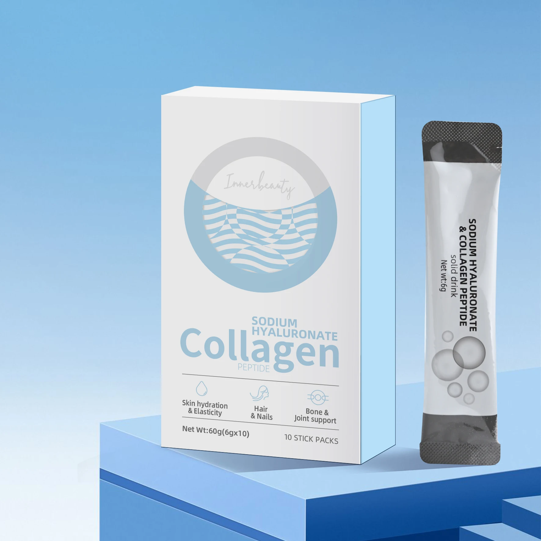 Low MOQ High Quality OEM ODM Hyaluronic Acid Supplement Collagen Beauty Products Collagen Peptides Powder Sachet Drink