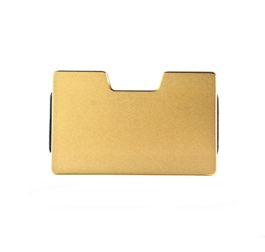 RFID Blocking Card Holder Space Grade Lightweight Aluminum Quick Card Access Storage With Premium Stretch Weave Elastic Rope