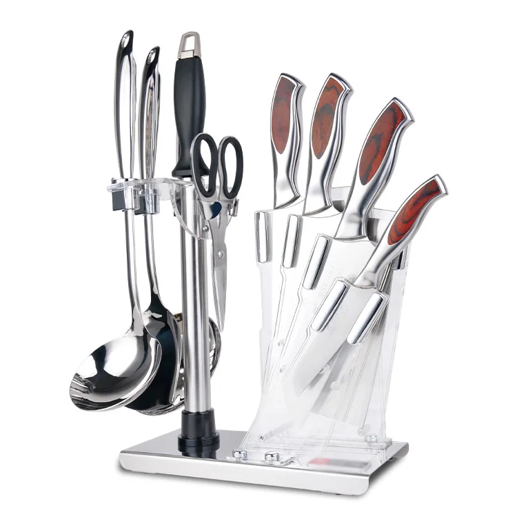 knives set kitchen chef utility fruit paring knife 15 Piece 30Cr13 Custom steel Kitchen Cooking Chef Knife Set With Block Stand