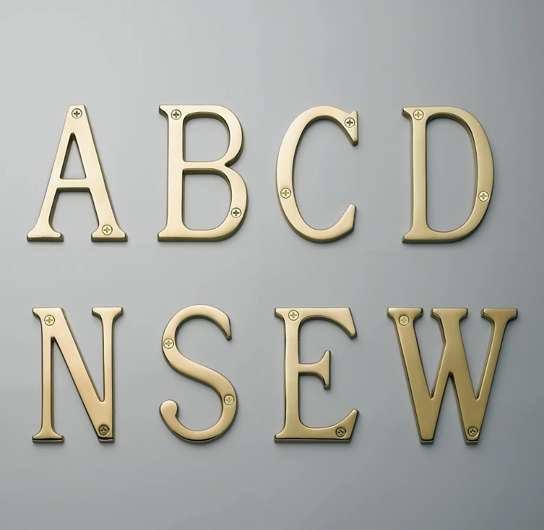 Custom 3D Metal Letters And Numbers Mirror Gold Stainless Steel Alphabet Sign Letter For Business