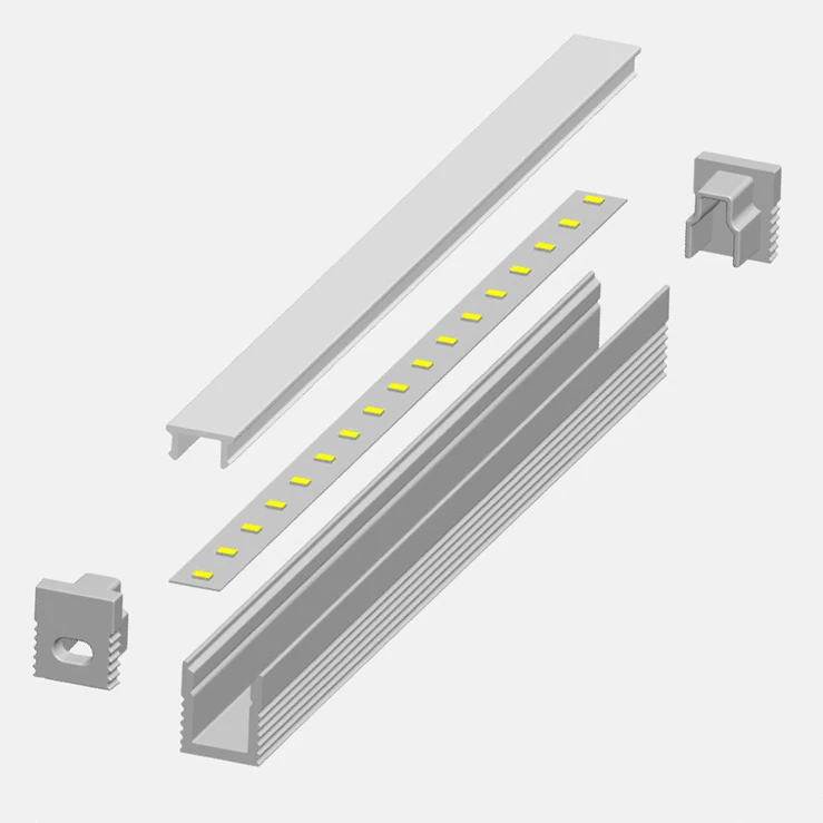 New slim 2m, 3m led plastic profile, led mounting profile