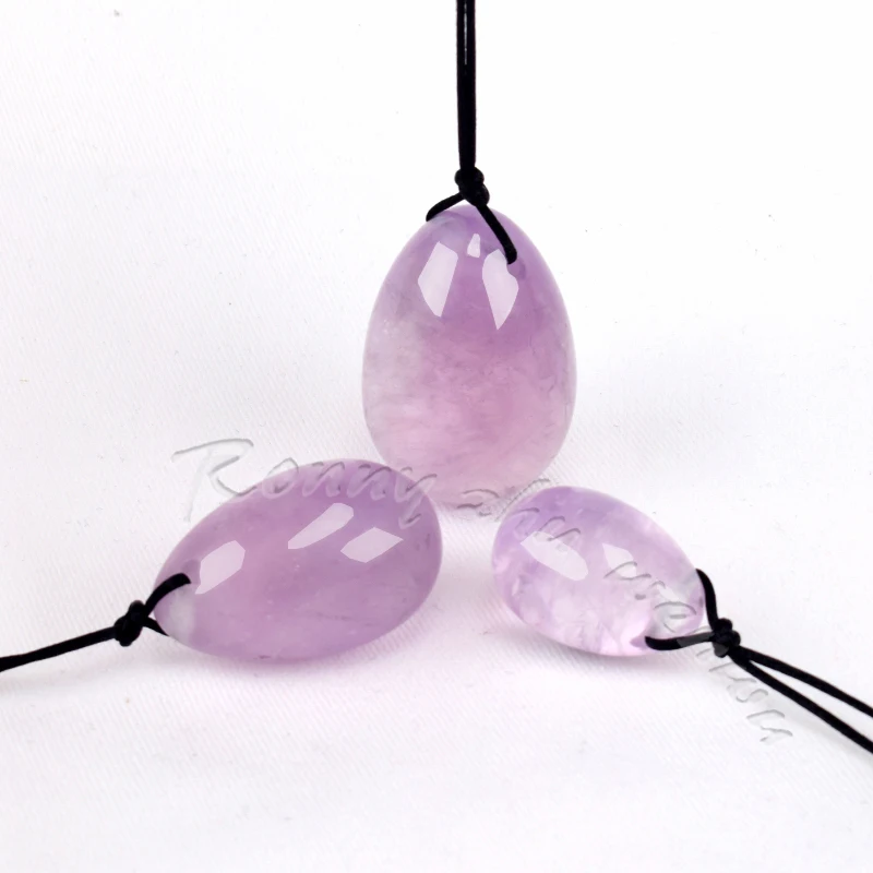 Gemstone Crystal Healing Stone Set Drilled light amethyst yoni egg For massage