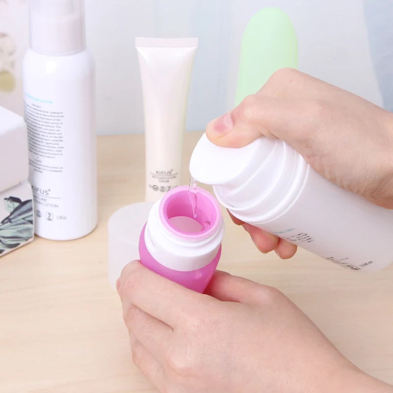 Wholesale Eco-Friendly Reusable Refilling Squeeze Lotion Shampoo Container Silicone Sport Gym Traveling Bottles With Lid