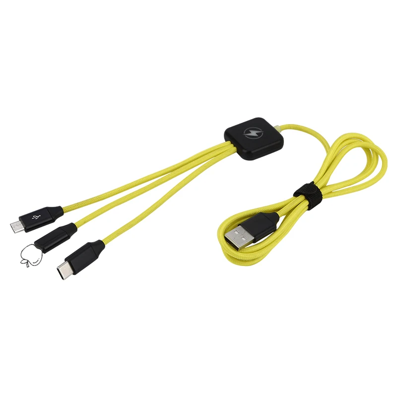 Universal All In One Durable Nylon Braided 3in1 Multi USB Data Charger Cable 3 IN 1 USB Long Cable