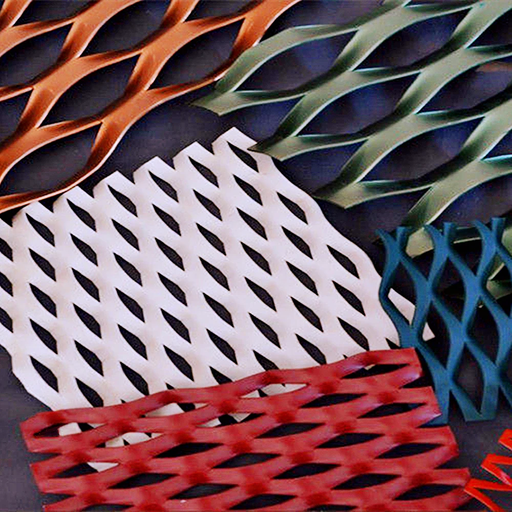 Custom diamond hole aluminum decorative expanded metal mesh panels bending security expanded wire mesh