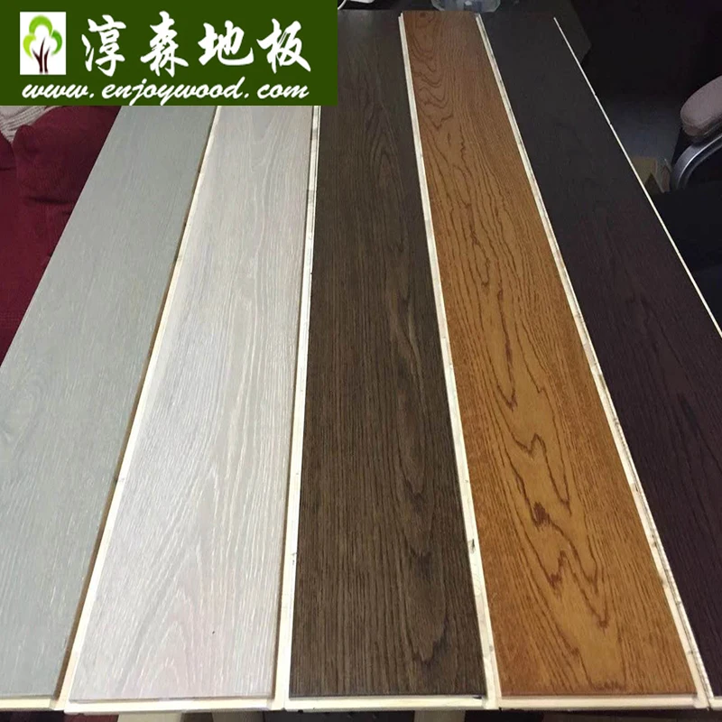 Wire Brushed Oak Wood Multi Layer & Three Layer Merbau Walnut  Plank Wide Board Engineered Wood Flooring