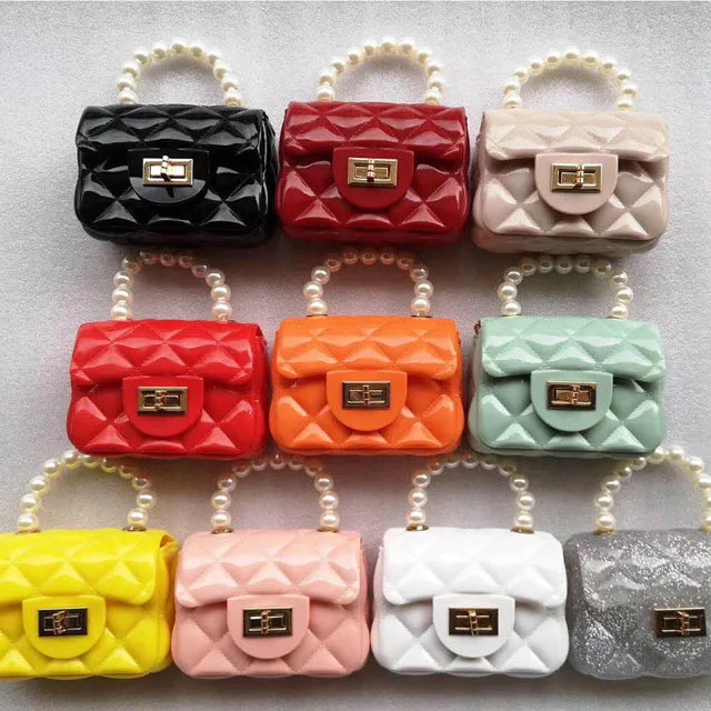 New Lady Bag Design Tiny Pearl Handle Purse Small Size Sling Candy Jelly Lady Bag